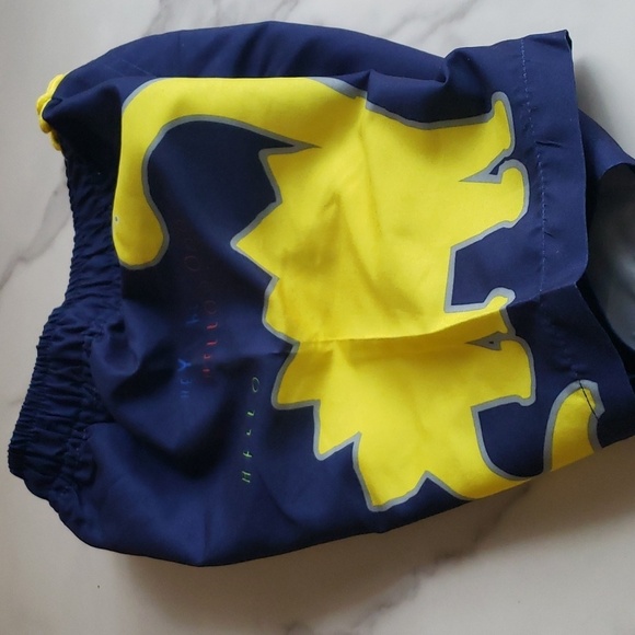 LIZENS Blue with a Yellow Dinosaur Swim Trunks UPF 50+ Quick Dry Size 1.5-2T - Picture 6 of 7